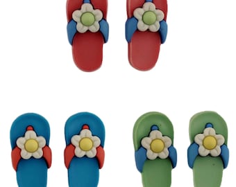 Flipflops, Fun in the Sun Collection, Summer Decor, Footwear, Beach Decor, Shank Buttons, Sewing Embellishment, Buttons Galore & More, FN100