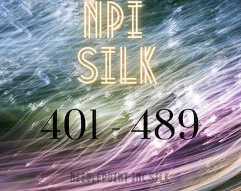 NPI 401 - 489, NPI Silk Floss, Silk Embroidery Thread, Silk Floss, Silk Skeins, Pure Chinese Silk, 5 meter Silk Skeins, Needlepoint Inc Silk