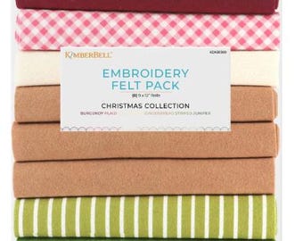 Embroidery Felt, Christmas Collection, Polyester Felt, Iron Friendly Felt, Machine Washable Felt, Kimberbell