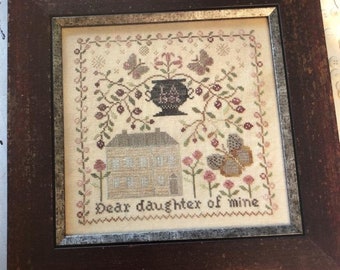 Counted Cross Stitch Pattern, Dear Daughter, Garden Decor, Spring Decor, Butterflies, Flowers, Wedding Gift, Blackbird Designs, PATTERN ONLY