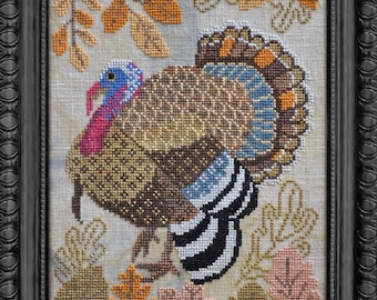 Counted Cross Stitch Pattern, Turkey Day, Thanksgiving, A Time For All Seasons, Cottage Garden Samplings , PATTERN ONLY