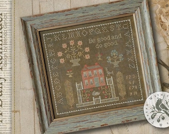 Counted Cross Stitch Pattern, A Daily Reminder, Sampler, Sampler Motifs, Quaker Motifs, Brenda Gervais, PATTERN ONLY