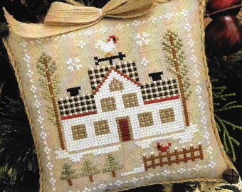 Counted Cross Stitch Pattern, Cock-a-Doodle-Do, Farmhouse Christmas, Cross Stitch Pillow, Ornament, Little House Needleworks, PATTERN ONLY