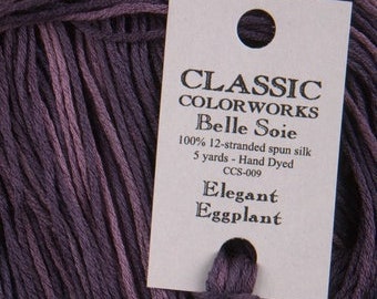Belle Soie, Elegant Eggplant, Classic Colorworks, 5 YARD Skein, Hand Dyed Silk, Embroidery Silk, Cross Stitch Silk, Hand Embroidery Thread