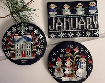 Counted Cross Stitch Pattern, Good Old Days, December, Christmas Decor, Seasonal Monthly Series, Stitching Housewives, PATTERN ONLY