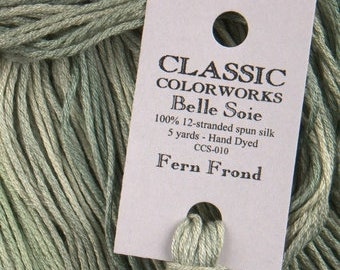 Belle Soie, Fern Frond, Classic Colorworks, 5 YARD Skein, Hand Dyed Silk, Embroidery Silk, Counted Cross Stitch, Hand Embroidery Thread