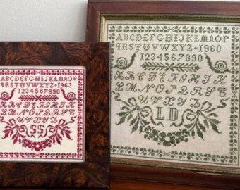 Counted Cross Stitch Pattern, Lost French Red, French Reproduction Sampler, Alphabet, Snails, Running with Needles & Scissors PATTERN ONLY