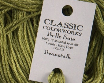 Belle Soie, Beanstalk, Classic Colorworks, 5 YARD Skein, Hand Dyed Silk, Embroidery Silk, Counted Cross Stitch, Hand Embroidery Thread