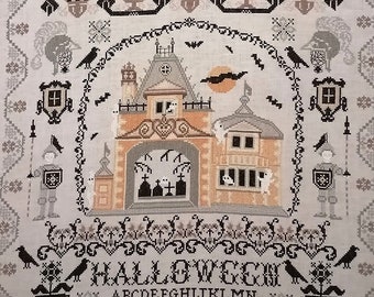 Counted Cross Stitch Pattern, Haunted Chateau, Knights, Dutch Motifs, Alphabet Sampler, Primitive, Twin Peak Primitives, PATTERN ONLY