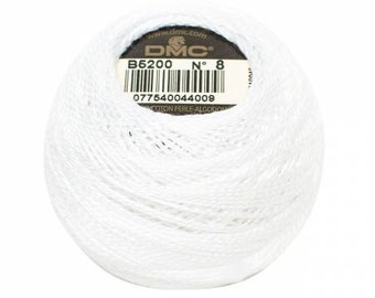 DMC Perle Cotton, Size 8, DMC B5200, Snow White, Embroidery Thread, Punch Needle, Embroidery, Penny Rugs, Sewing Accessory