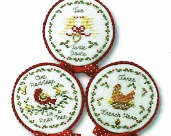 Counted Cross Stitch Pattern, Twelve Days of Christmas, Books 1, 2, 3, & 4, Christmas Ornaments, Partridge, Swans, JBW Designs, PATTERN ONLY