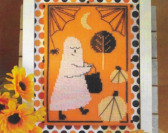 Counted Cross Stitch Pattern, Ghostie Goodies, Pumpkins, Spider, Halloween Decor, Ghost, Spider Webs, Luhu Stitches, PATTERN ONLY