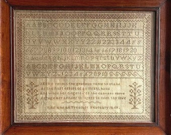 Counted Cross Stitch Pattern, MAF & L E Treacher Sampler 1849, Reproduction Sampler, Motifs, Birgit Tolman, The Wishing Thorn, PATTERN ONLY