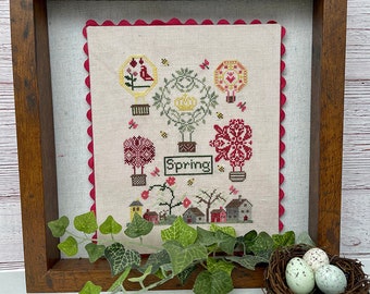 Counted Cross Stitch Pattern, Carolyn's Balloons, Spring Quaker, Quaker Motifs, Jan Hicks Creates, PATTERN ONLY