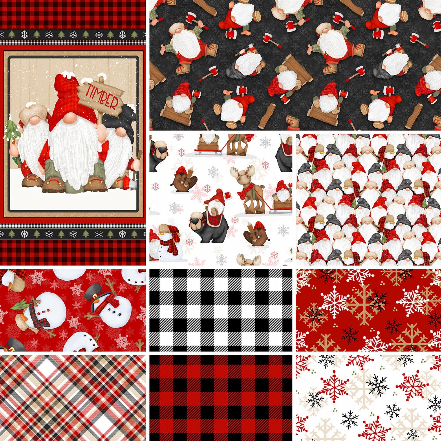 Christmas Flannel, Hedgehog FLANNEL Fabric