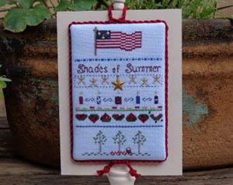 Counted Cross Stitch Pattern, Shades of Summer, Patriotic, Summer Decor, Pillow Ornament, Flag, Watermelon, Faithwurks Design, PATTERN ONLY