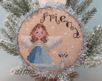 Counted Cross Stitch Pattern, Friend Angel, Choir of Angel Series, Christmas Ornament, Stars, Religious, KiraLyn's Needlearts, PATTERN ONLY