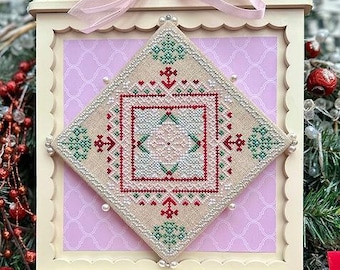 Counted Cross Stitch Pattern, Snowflakes Dance, Quaker Sampling, Pillow Ornament, Winter Decor, Luhu Stitches, PATTERN ONLY