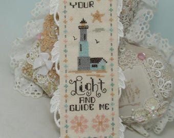 Counted Cross Stitch Pattern, Lighthouse, Bookmark Series, Encouragement, Beach Motifs, Flower Motifs, KiraLyn's Needlearts, PATTERN ONLY