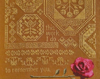 Counted Cross Stitch, To Remember You, Quaker Style, Farmhouse Decor, Remembrance Sampler, Gigi Reavis, The Artsy Housewife, PATTERN ONLY