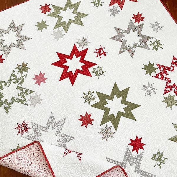 Quilt Pattern, Merry & Bright, Winter Decor, Cottage Decor, Patchwork Quilt, Quilted Wall Hanging, The Pattern Basket, PATTERN ONLY