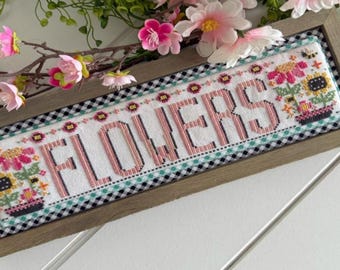 Counted Cross Stitch Pattern, Flowers, Word Swap, Spring Decor, Word Play, Bees, Stitching with the Housewives, PATTERN ONLY