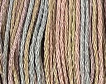 Valdani, 6 Strand Cotton Floss, O520, Vintage Pastel, Embroidery Floss, Variegated Floss, Hand Dyed Floss, Wool Applique, Punch Needle