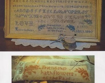 Cross Stitch Pattern, Friendship Hath Flowers Of The Past, Adaptation Reproduction Sampler, Alphabet, Homespun Elegance, PATTERN ONLY