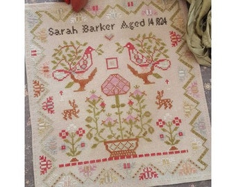 Cross Stitch Pattern, Sarah Barker 1824, Cross Stitch Sampler, Antique Reproduction, Reproduction Sampler, Pineberry Lane PATTERN ONLY