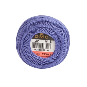 DMC Perle Cotton, Size 8, DMC 32, Dk Blueberry, Pearl Cotton Ball, Embroidery Thread, Punch Needle, Embroidery, Penny Rug, Sewing Accessory