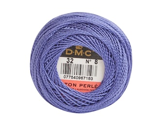 DMC Perle Cotton, Size 8, DMC 32, Dk Blueberry, Pearl Cotton Ball, Embroidery Thread, Punch Needle, Embroidery, Penny Rug, Sewing Accessory