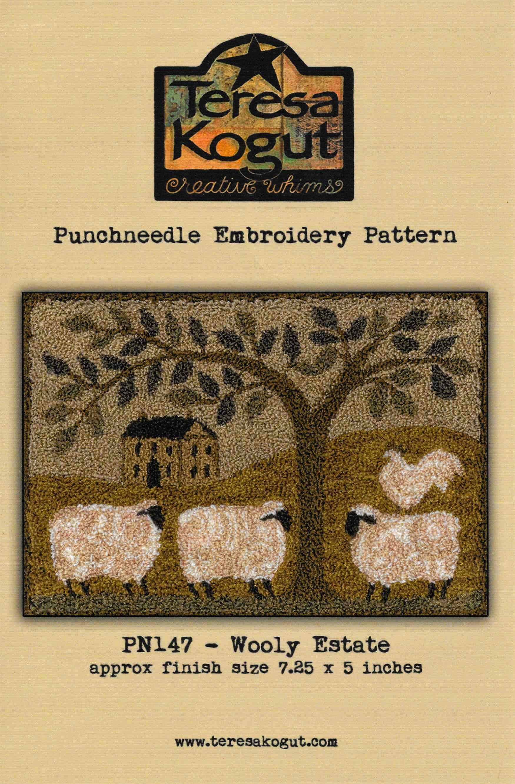 Punch Needle Pattern, Wooly Estate, Primitive Decor, Farmhouse Decor