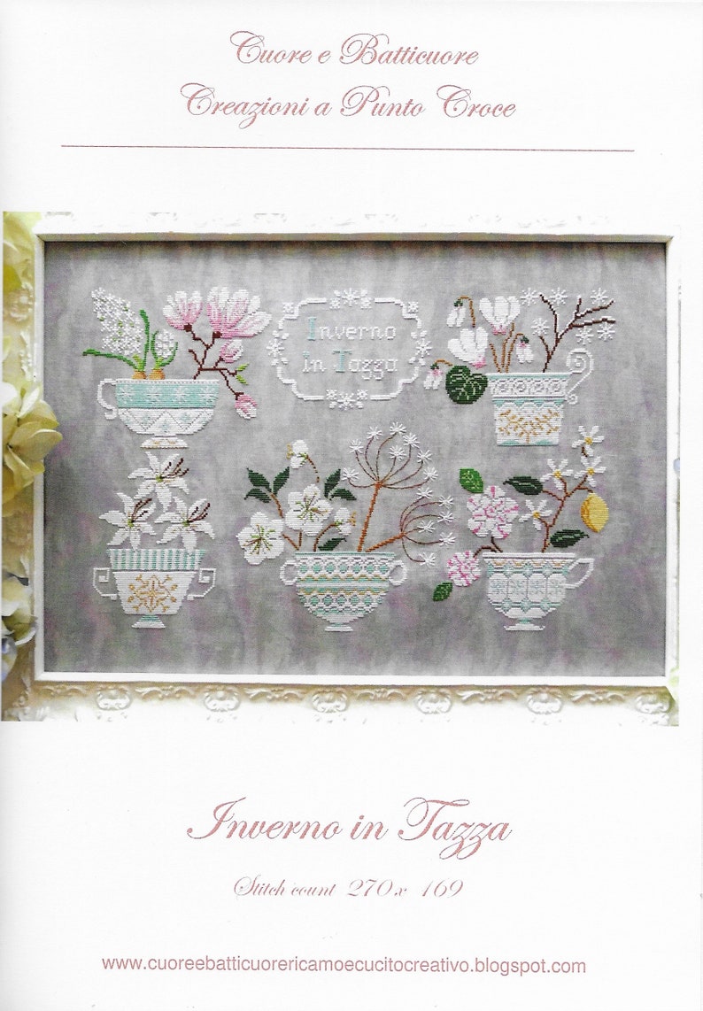 Counted Cross Stitch Pattern Winter Teacups Inverno in - Etsy