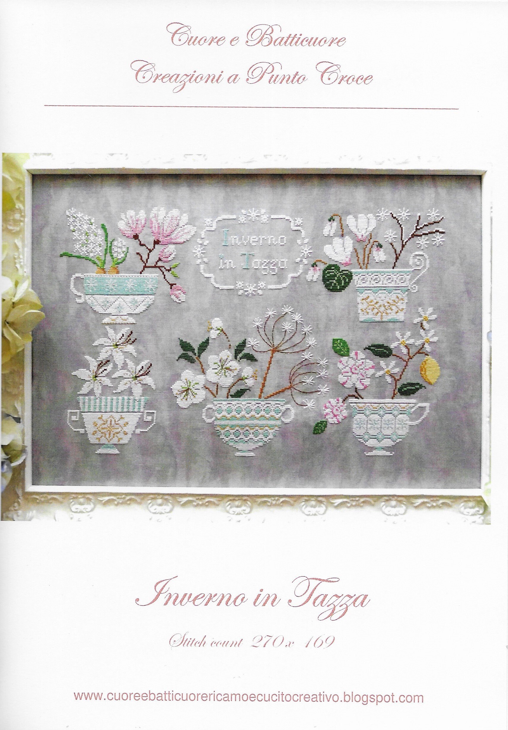 Counted Cross Stitch Pattern, Winter Teacups, Inverno in Tazza, Winter  Flowers, Teacups, Hyacinth, Crocus, Cuore E Batticuore, PATTERN ONLY 