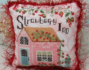 Counted Cross Stitch Pattern, Strawberry Inn, Country Cottage, Summer Decor, Carolyn Robbins, KiraLyns Needlearts. PATTERN ONLY