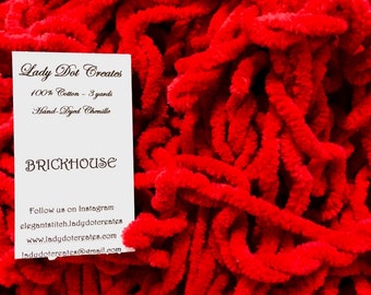 Chenille Trim, Brickhouse, Lady Dot Creates, Hand Dyed Chenille, Cotton Chenille Trim, Sewing Notion, Sewing Accessory, Sewing Trim
