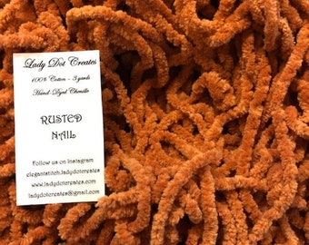 Chenille Trim, Rusted Nail, Lady Dot Creates, Chenille, Hand Dyed Chenille, Cotton Chenille, Sewing Notion, Sewing Accessory, Sewing Trim