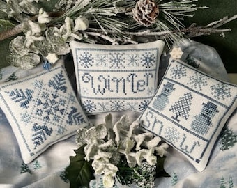 Counted Cross Stitch Pattern, Winter Whimsies, Winter Decor, Cottage Chic, Shabby Cottage, ScissorTail Designs, PATTERN ONLY