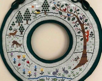 Counted Cross Stitch Pattern, Song of the Forest, Whimsical Decor, Country Chic, Woodland Animals, The Needle's Notion, PATTERN ONLY