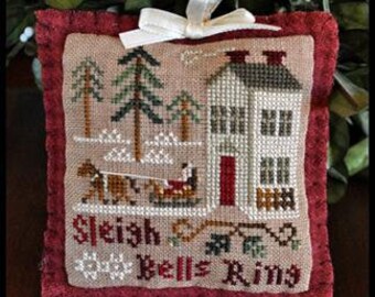 Counted Cross Stitch Pattern, Sleigh Bells Ring, Christmas Ornament, Sampler Ornament, Ornament, Little House Needleworks, PATTERN ONLY