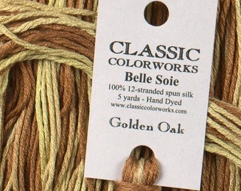 Belle Soie, Golden Oak, Classic Colorworks, 5 YARD Skein, Hand Dyed Silk, Embroidery Silk, Counted Cross Stitch, Hand Embroidery Thread