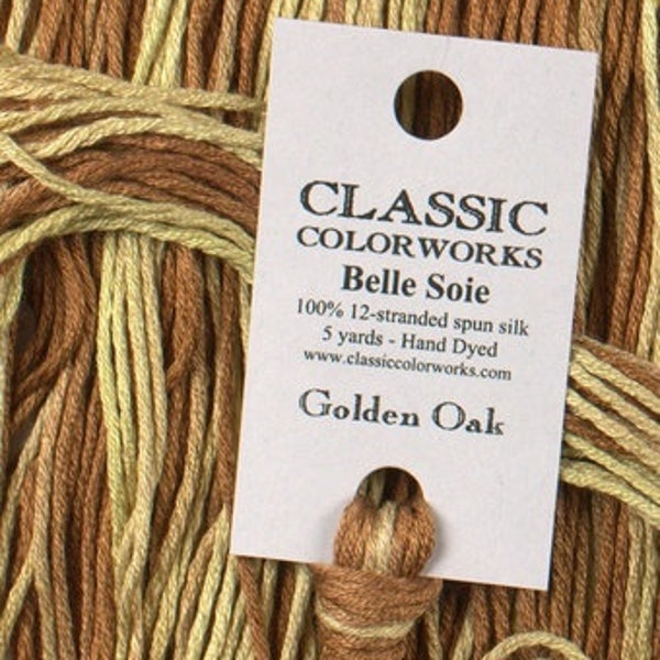 Belle Soie, Golden Oak, Classic Colorworks, 5 YARD Skein, Hand Dyed Silk, Embroidery Silk, Counted Cross Stitch, Hand Embroidery Thread