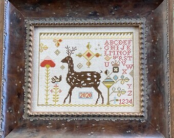 Counted Cross Stitch, My Deer, Original Sampler, Alphabet, Deer, Flowers, Borders, Motifs, Crown, Woodland Decor, Floral, Hands to Work