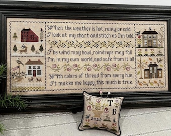 Counted Cross Stitch Pattern, A Sampler For All Seasons, Seasonal Decor, Inspirational, Motifs, The Scarlett House, PATTERN ONLY