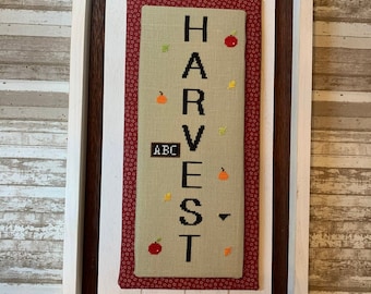 Counted Cross Stitch Pattern, Harvest, Autumn Decor, Thanksgiving, Pumpkins, Harvest Sampler, Needle Bling Designs, PATTERN ONLY