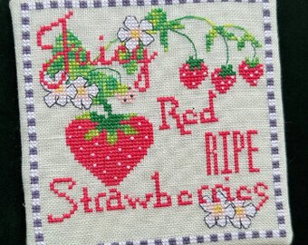 Counted Cross Stitch Pattern, Red & Ripe, The Strawberry Cottage Collection, Spring Decor, Luhu Stitches, PATTERN ONLY