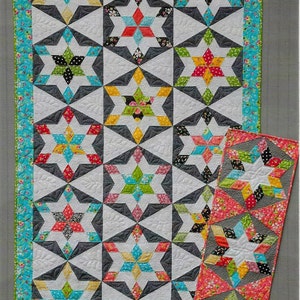 Quilt Pattern, Seville, Pieced Quilt, Star Quilt, Table Runner, Bed Quilt, Hexagon Quilt, Heather Peterson, PATTERN ONLY