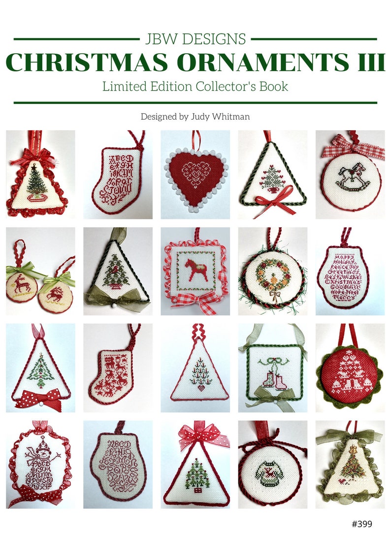 Counted Cross Stitch Pattern Christmas Ornaments Collection Etsy