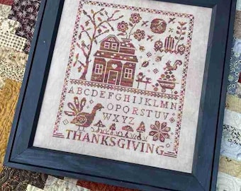 Counted Cross Stitch, Sampler Holidays: Thanksgiving, Pumpkins, Fall Decor, Alphabet, Thanksgiving, Blueberry Ridge Design, PATTERN ONLY