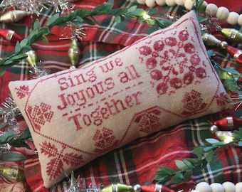 Counted Cross Stitch Pattern, Joyous All Together, Christmas Decor, Monochromatic, Motifs, Heartstring Samplery, PATTERN ONLY